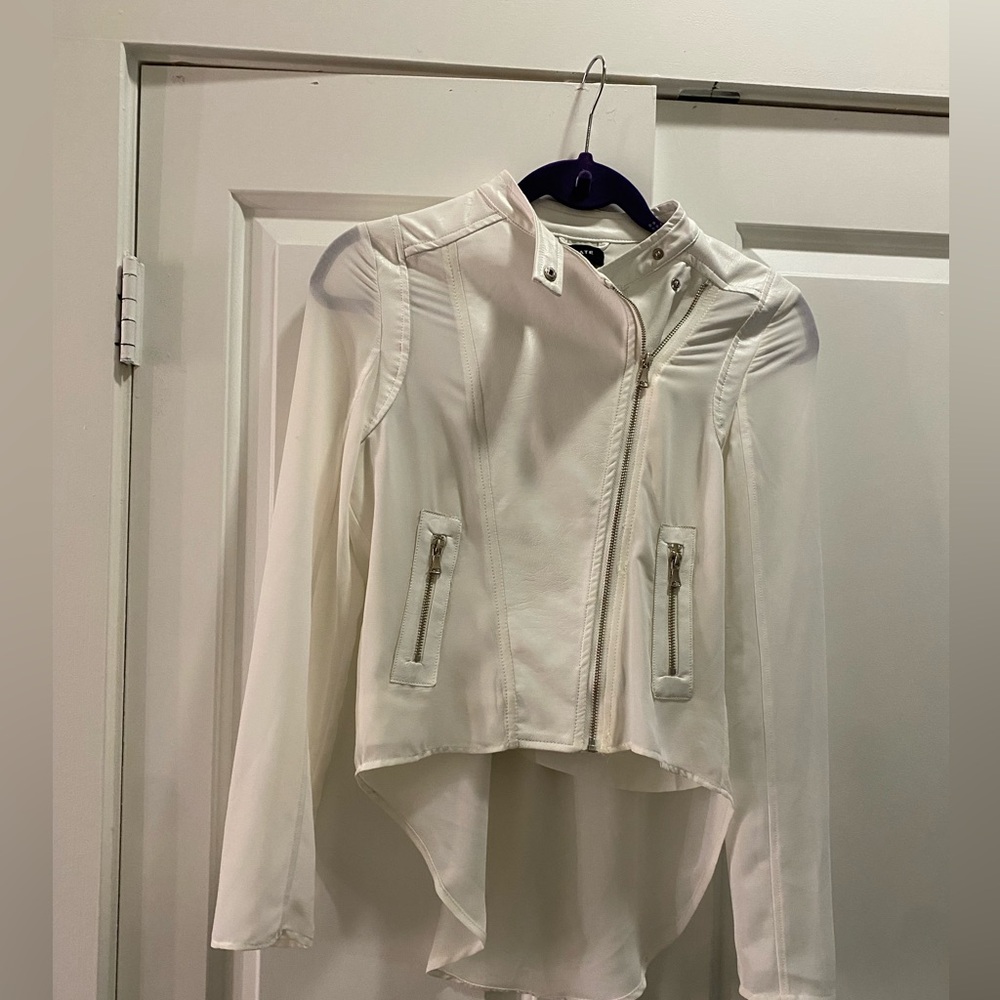 Fate White Leather Jacket